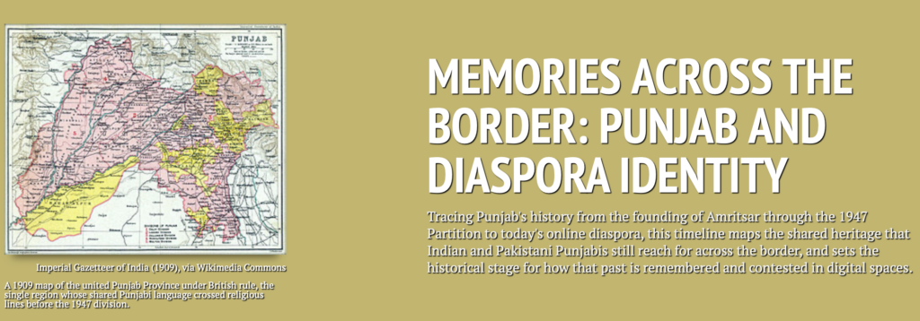 Memories Across the Border: Punjab and the Diaspora Identity project banner